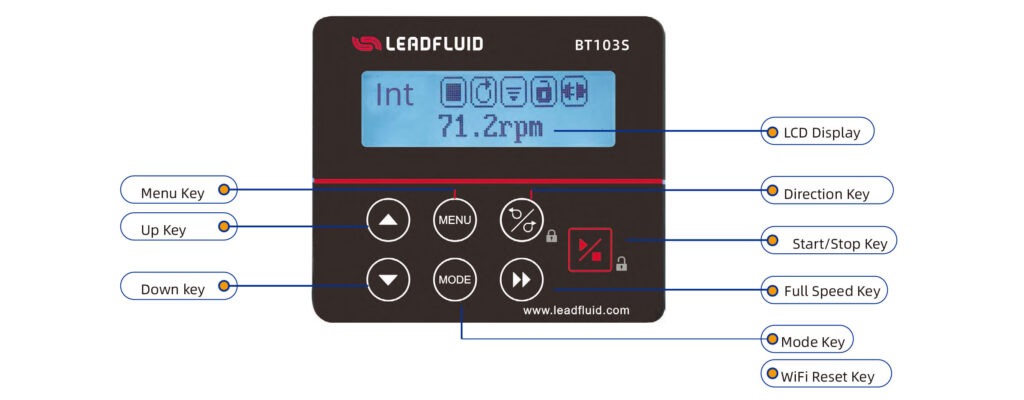 BT103S Speed-Variable Peristaltic Pump - Lead Fluid